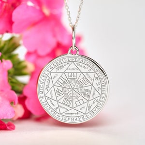 Sterling Silver Seven Archangels Necklace • Personalized Seven Archangels  Pendant • Dainty Seven Archangels Charm