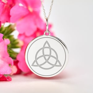 Sterling Silver Triquetra Pendant • Personalized Trinity Knot Necklace • Dainty Triquetra Jewelry