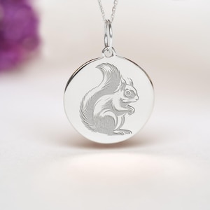 Sterling Silver Chipmunk Pendant • Personalized Squirrel Necklace • Dainty Forest Animal Charm