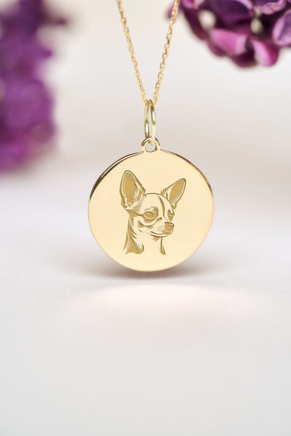 14k Yellow Gold Small Chihuahua Dog Pendant 14k Yellow Gold Small Chihuahua Dog Pendant