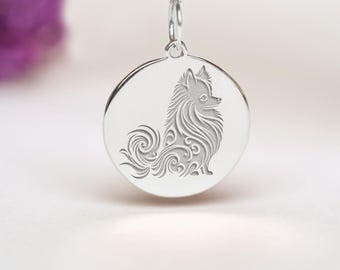Sterling Silver Pomeranian Necklace • Personalized Dog Pendant