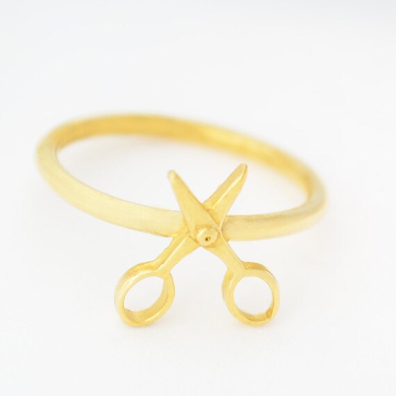Scissors Ring Sterling Silver Hairdresser Jewelry Etsy