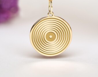LP Record Pendant  • Personalized  DJ Vinyl Necklace • Music Lover Gift