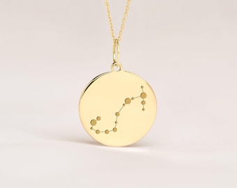 Scorpio Necklace 14k Gold • Personalized Constellation Pendant  • Charm