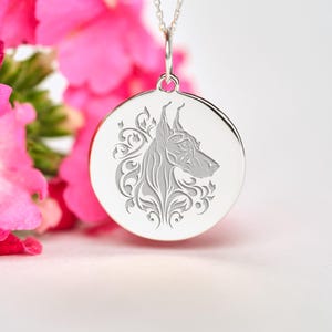 Sterling Silver Great Dane Dog Necklace • Personalized Great Dane Pendant • Dainty Great Dane Charm