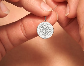 Pendentif Sri Yantra En Argent 925 (3.4g) - Géométrie Sacrée, Mandala Mystique - Neuf Avec étiquettes