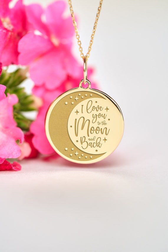 I love you to the moon and back 14k gold necklace best sale