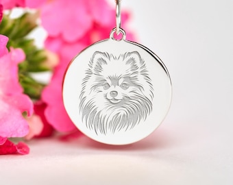 Pomeranian Necklace Sterling Silver • Personalized Dog Pendant • Pet Memorial Gift