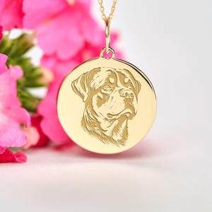 14K Solid GOLD Tiny ROTTWEILER Necklace • 14K Solid GOLD Tiny ROTTWEILER Necklace •