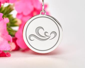 Sterling Silver Wave Necklace • Personalized Ocean Pendant • Dainty Surfer Charm