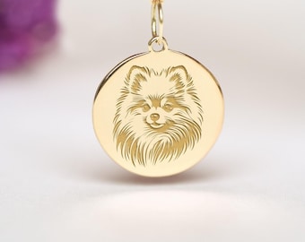 Pomeranian Necklace 14k Gold • Personalized Dog Mom Pendant