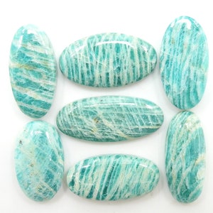 Amazonit Glatte Oval Form Cabochon Lot/7Piece 35X28To18X13MM/Handmade/Edelsteine für Anhänger/Schmuck/Einzelstück/100% natürlich/C-78
