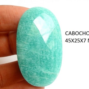 Cabochon ovale à facettes en amazonite/Pierres non serties/Pierres gemmes faites à la main pour bijoux/uniques en son genre/100 % naturel/C-77