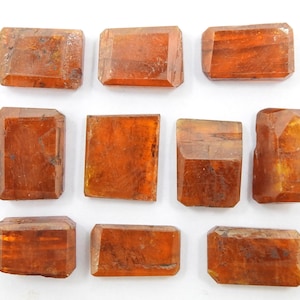 Orange Kyanit facettierte Cabochon Lot / 9 Stück 13X9X5To15X9X3MM Ca. / Handgemachte lose Stein / für die Herstellung von Schmuck / 100% natürlich / C-80