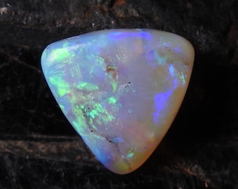 Cabujón de ópalo australiano liso de forma triangular multifuego/12 x 13 x 4 mm aprox./Piedra preciosa suelta/Para hacer joyas/MS