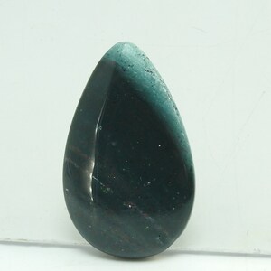 Cabochon lisse en forme de poire, jaspe sanguin, 42 x 25 x 6 mm/fait main/pierre libre/pour la fabrication de bijoux/pendentif/pièce unique en son genre C-114 100 % naturel