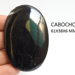 Cabochon de forme ovale lisse en tourmaline noire/fait main/pierres précieuses pour bijoux/uniques en son genre/100 % naturel/C-67