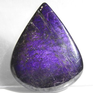 Cabochon purpurite en forme de poire lisse/32 x 26 x 5 mm/enroulement du fil métallique/tissage/utiliser comme pendentif/cadeau pour elle/C-117