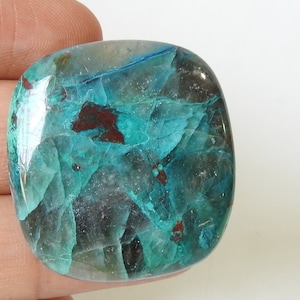 Shattuckite gladde rechthoek vorm cabochon/34X32X7MM ca./voor het maken van sieraden/handgemaakte edelsteen/natuursteen/groothandelaar/benodigdheden/C-29