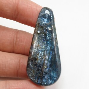Cabochon de forme fantaisie lisse cyanite 49X21X5 MM environ pierres précieuses faites à la main pierre en vrac pour la fabrication de bijoux uniques en leur genre 100% naturel C-11
