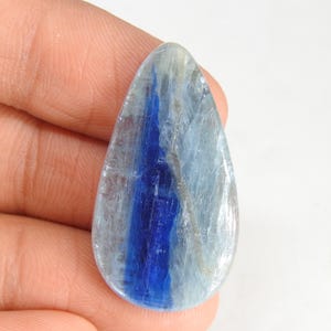 Kyanite Glatte Birne Form Cabochon 34X19X3 MM Ca. Handgemachte Edelstein lose Stein für die Herstellung von Schmuck einzigartig 100% natürlich C-75