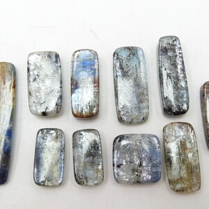 Blau Kyanit Glatte Cabochon Lot 10 Stück 47X10X4To18X18X4MM Ca. Handgemachte Edelstein-lose Stein für die Herstellung von Schmuck 100% natürlich C-80