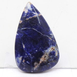 Cabochon a forma di pera liscia in sodalite/38X23X5MM circa/Pietra preziosa fatta a mano/Per realizzare gioielli/Unico nel suo genere/100% naturale/C-21