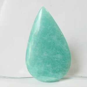 Cabochon lisse en forme de poire en amazonite/47 x 35 x 7 mm environ pierre faite main/pierres précieuses pour la fabrication de bijoux/pendentif/pièce unique en son genre/C-78 100 % naturel