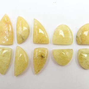 Heliodor Glatt Cabochon Lot / 10Piece 25X13X3To16X13X5MM Ca. / Lose Stein / Für die Herstellung von Schmuck / Einzelstück / Großhandel / Zubehör / C-57