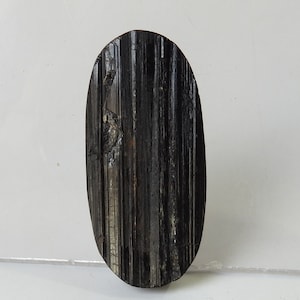 Zwarte toermalijn Druzy cabochon/50X23X8 MM ca./losse ruwe steen/voor het maken van sieraden/groothandelbenodigdheden 100% natuurlijke C-68