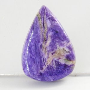 Cabochon en forme de poire lisse charoite/28 x 20 x 6 mm/pierres précieuses en vrac faites main/pour fabriquer des bijoux/pièce unique en son genre/vente en gros/fournitures/100 % naturel/C-88