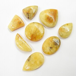 Heliodor Glatte Cabochon Lot/8Piece 27X10X7To21X14X6MM Ca./Loose Stein/Für die Herstellung von Schmuck/Unikat/Großhandel/Zubehör/C-57