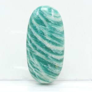 Cabochon de forme ovale lisse en amazonite/42 x 20 x 8 mm/fait main/pierres précieuses pour pendentif/bijoux/unique en son genre/C-78 100 % naturel