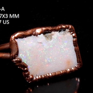 Australian Opal Multi Fire Natural Polished Rough Electra Plated Copper Ring/Fashionable Jewelry/One Of A Kind/R12