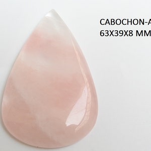 Rosenquarz Cabochon in Birnenform/handgefertigter Stein/lose Edelsteine/einzigartig/100%natürlich/C-82