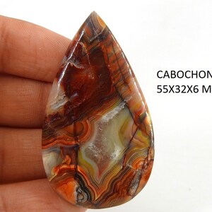 Crazy Lace Achat glatt Oval/Birnenform Cabochon/Handmade/Heilstein/Edelsteine für Schmuck/Unikat/100%natürlich C-59