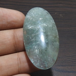 Aquamarine Glatte ovale Form Feldspat Cabochon / 44X22X7 MM Ungefähr / Lose Edelstein für die Herstellung von Schmuck / Unikat / Großhandel Lieferungen / C-01