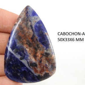 Sodalith Glatte Birnenform Cabochon/Handgefertigter Heilstein/Edelsteine für Schmuck/Anhänger/Unikat/100% natürlich/C-21