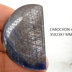 Blauer Saphir glatter Cabochon in ausgefallener Form/handgemachter loser Stein/zur Schmuckherstellung/Einzelstück/100 % natürlich/C-58