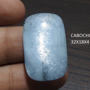Aquamarin Glatte Rechteckform Feldspat Cabochon/handgemachter Stein/Lose Edelstein/zur Schmuckherstellung/Anhänger/Einzelstück/100 % natürlich C-30
