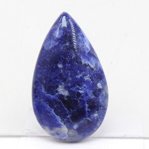 Cabochon a forma di pera liscia in sodalite/38X22X6MM circa/Pietra preziosa fatta a mano/Per realizzare gioielli/Unico nel suo genere/100% naturale/C-21