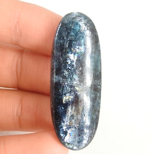 Kyanit glatte ovale Form Cabochon 47X17X6 MM Ca. Handgemachte Edelstein-lose Stein für die Herstellung von Schmuck ein einer Art 100%natürlichen C-09