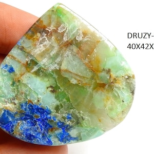 Linarith Quarz Druzy Cabochon / handgemachter loser roher Stein / Schmuckherstellung / Für Großhändler / Zubehör / 100% natürlich / C-65