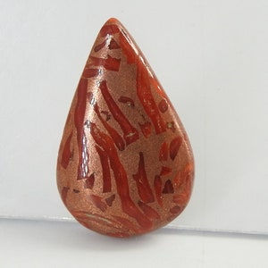 Stabilisierte Kupferkoralle glatte Birnenform Cabochon/34X22X4 MM Ungefähr/Handgefertigter Edelstein/Für die Herstellung von Schmuck/einzigartiger C-62