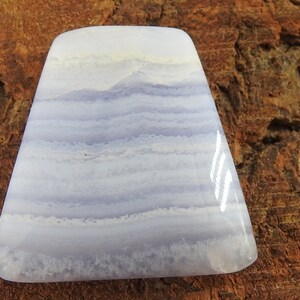 Blue Lace Agate Smooth Fancy Shape Cabochon/26X25X6 MM Approx/Loose Gemstone For Making Jewelry/One Of A Kind/Wholesales/Supplies C-76