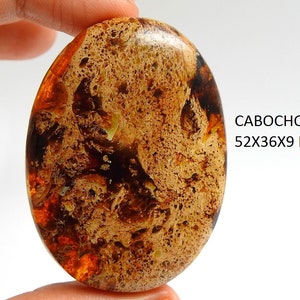 Cabochon de forme ovale lisse ambré noir, pierre précieuse en vrac pour la fabrication de bijoux, pendentif grossiste, fournitures C-13
