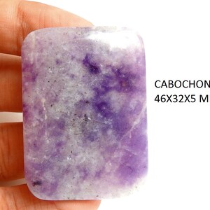 Cabochon en forme de rectangle lisse lépidolite/fait main/pierre de guérison/pierres précieuses pour bijoux/unique en son genre 100 % naturel C-66