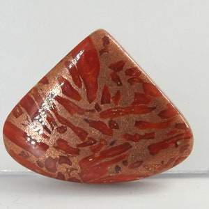 Stabilisierter Kupferkorallen-Cabochon in glatter Birnenform/ca. 26 x 32 x 6 mm/handgefertigter Edelstein/zur Schmuckherstellung/Einzelstück C-62