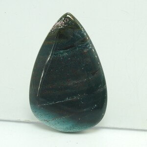 Cabochon lisse en forme de poire, jaspe sanguin, 48 x 38 x 6 mm/fait main/pierre libre/pour la fabrication de bijoux/pendentif/pièce unique en son genre C-114 100 % naturel