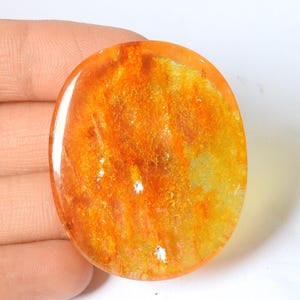 Amber Smooth Oval Shape Cabochon 45X37X8MM Loose Gemstone For Making Jewelry One Of A Kind Wholesaler Supplies C-13